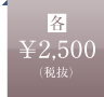 各¥2500（税抜）