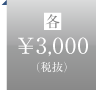 各¥3000（税抜）